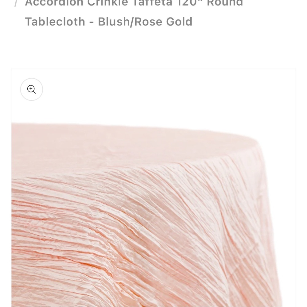 Blush Accordion Crinkle Taffeta Tablecloth